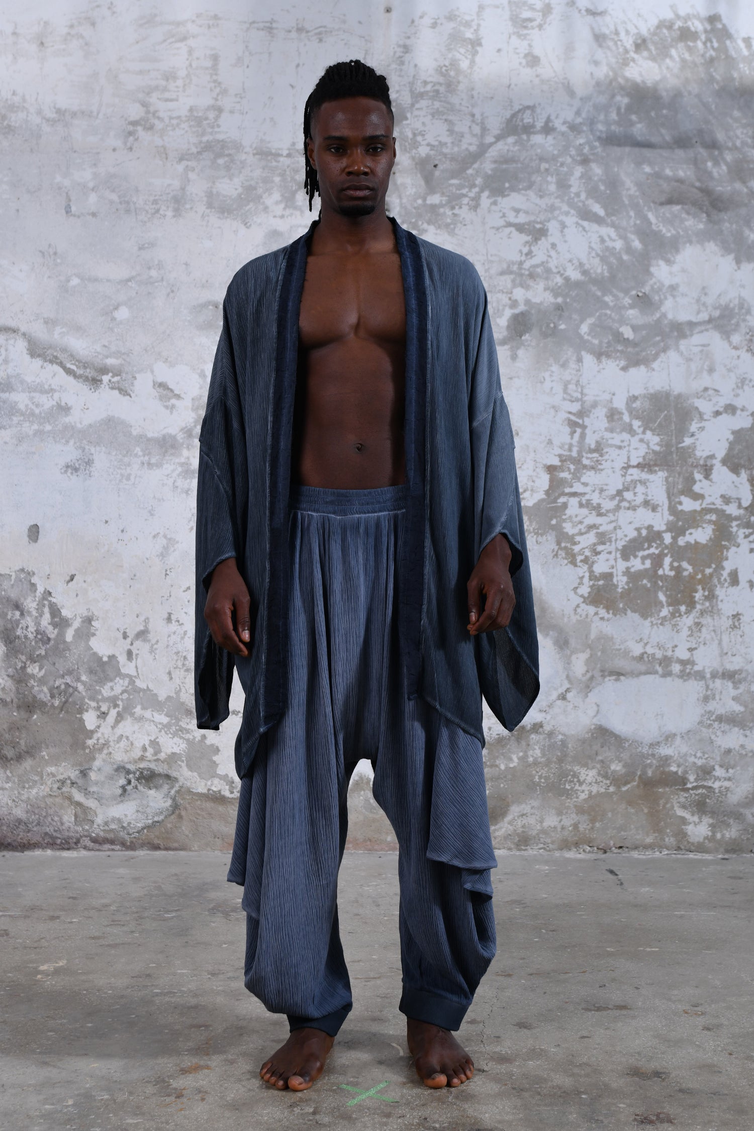 Alchemist Tribal boho kimono, Unisex boho kimono, Goddess boho kimono, Spiritual fashion kimono, Flowy and comfortable kimono, Versatile and timeless kimono, Layering piece kimono, Eye-catching burning man unisex boho kimono, Statement piece kimono, Unique and intricate kimono design.blue