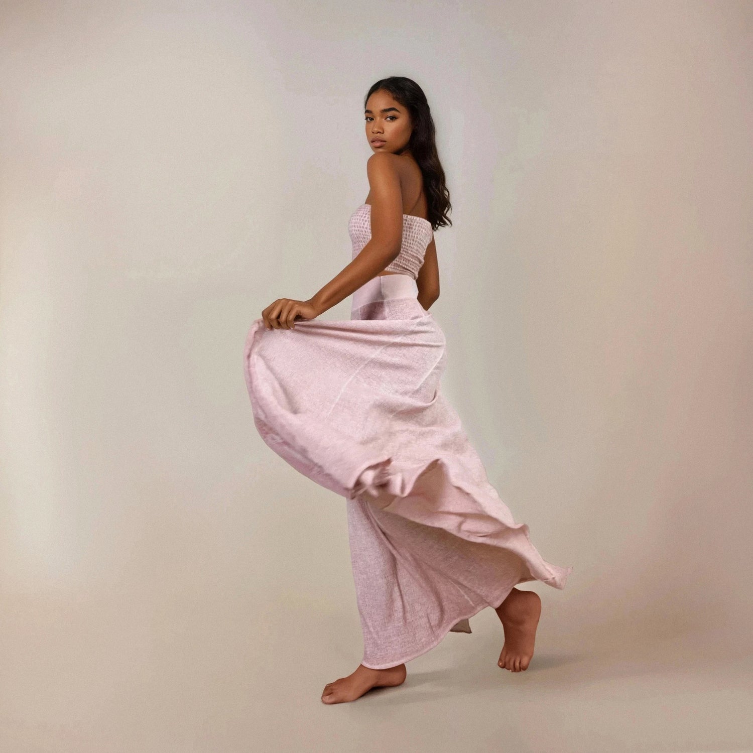 ZHE Skirt in Powder Pink