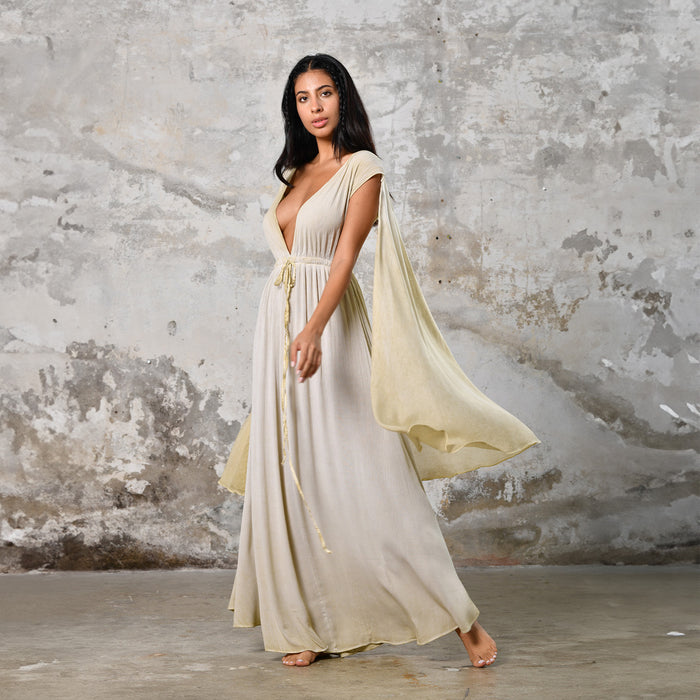 Celebrate divine femininity with our Greek Goddess Vibes Fairy Dress. Ethereal wings and perfect length make it a must-have addition to your wardrobe