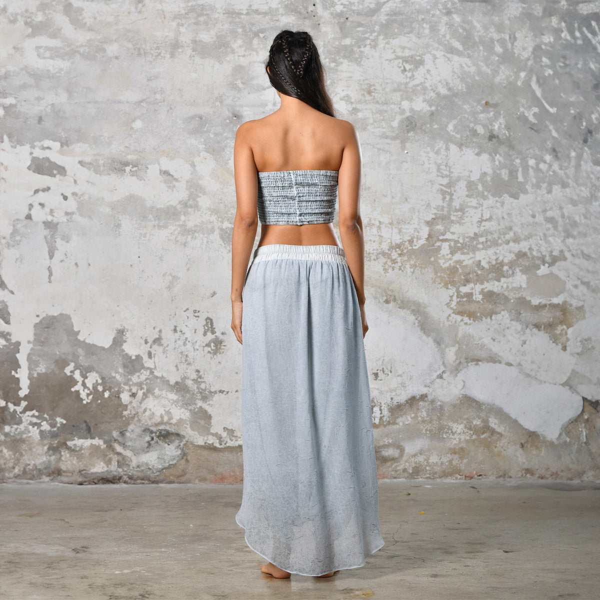 Step into timeless baby blue boho chic with our Boho high split skirt trousers. Crafted from organic materials, this sexy summer boho yoga pants , eco-conscious fashion for the modern goddess.