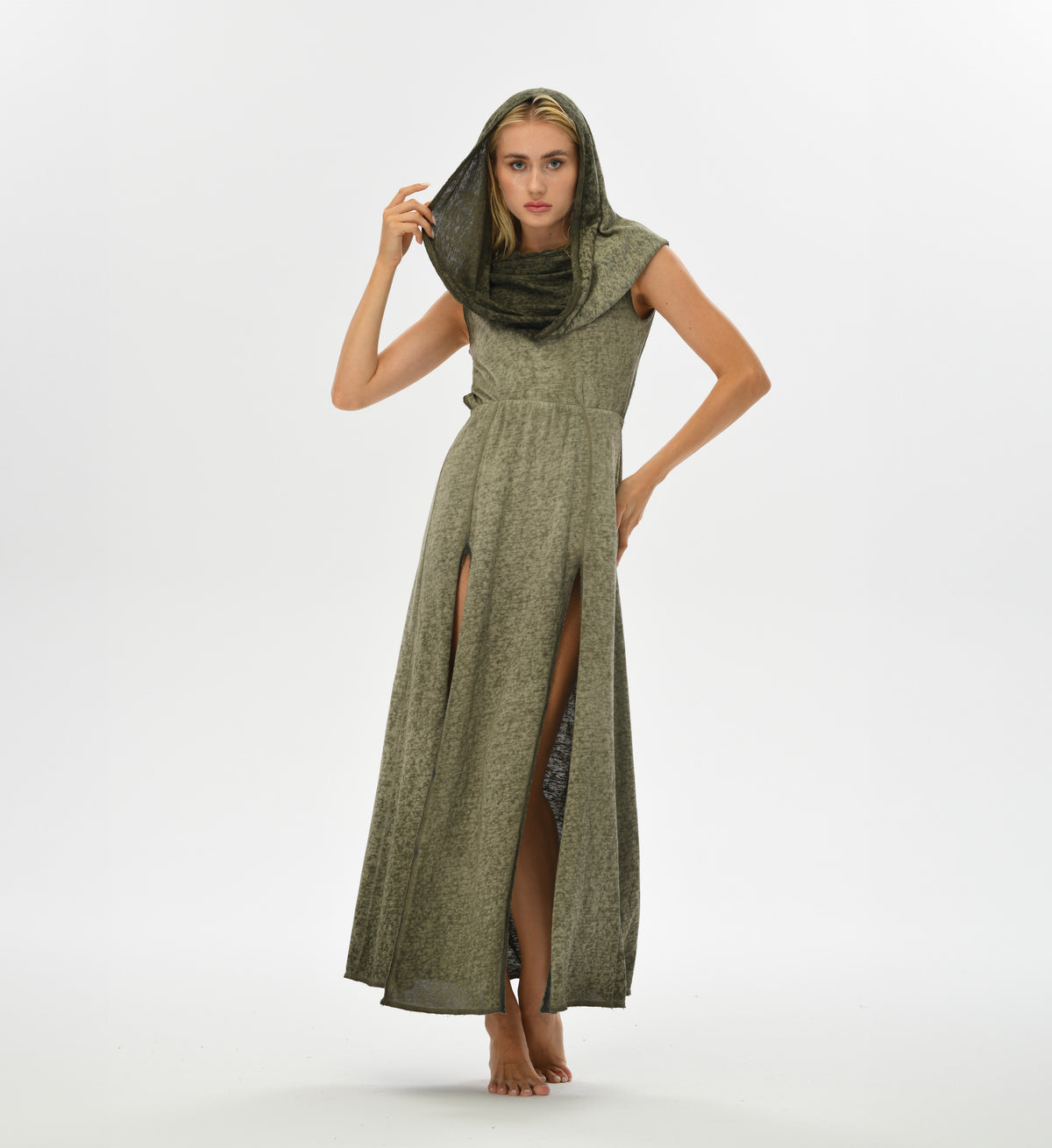 Hera Dress in Khaki Green