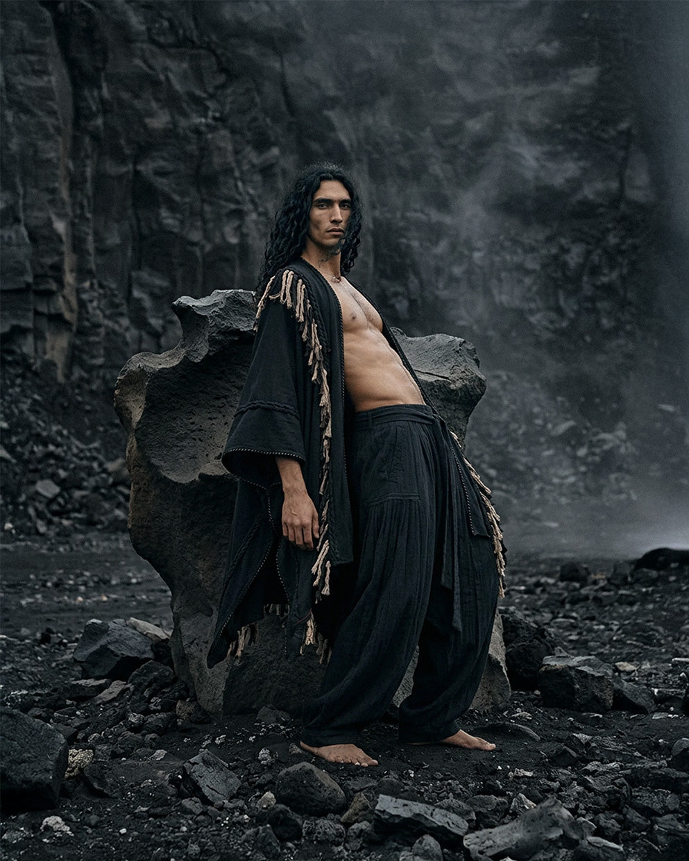 Sidra Cape Kimono in Black