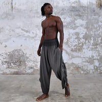 black Men's baggy trousers for yoga and meditation, comfortable and breathable men's yoga pants, bohemian-style men's yoga pants with harem cut, organic cotton men's yoga pants for ultimate comfort, casual and stylish men's yoga pants for everyday wear, loose-fitting men's yoga pants, soft and stretchy men's yoga pants for flexibility and ease, wide leg men's yoga pants for maximum movement, relaxed-fit men's yoga pants with drawstring waistband, men burning man outfit