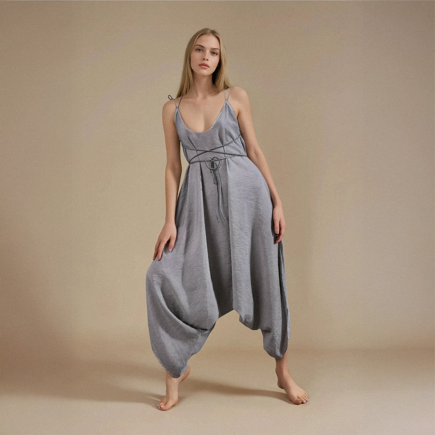 Baris Jumpsuit in Light Gray