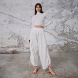 White Yoga Boho Pants, Handmade bohemian clothing for women Unique clothing designs with ethnic and tribal influences Sustainable and eco-friendly clothing options Artisanal clothing with intricate embroidery and embellishments Colorful and vibrant clothing for free-spirited women Boho-chic apparel with a relaxed and comfortable fit, burning man women 