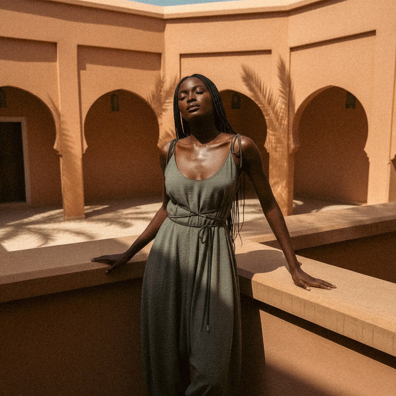 Baris Jumpsuit in Khaki Green