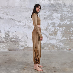 brown desert sand Yoga Boho Pants, Handmade bohemian clothing for women Unique clothing designs with ethnic and tribal influences Sustainable and eco-friendly clothing options Artisanal clothing with intricate embroidery and embellishments Colorful and vibrant clothing for free-spirited women Boho-chic apparel with a relaxed and comfortable fit, burning man women 