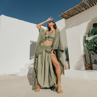 Gaia Salvar in Khaki Green