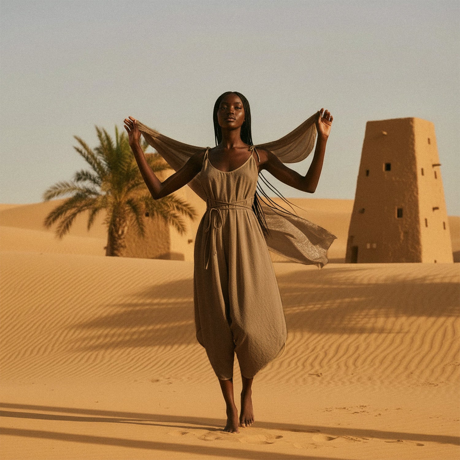 Baris Jumpsuit in Desert Sand