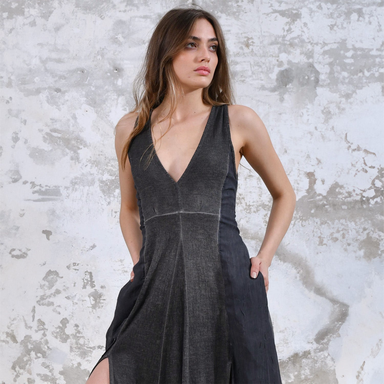 ZHE Dress in Charcoal