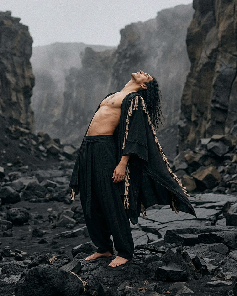 Sidra Cape Kimono in Black