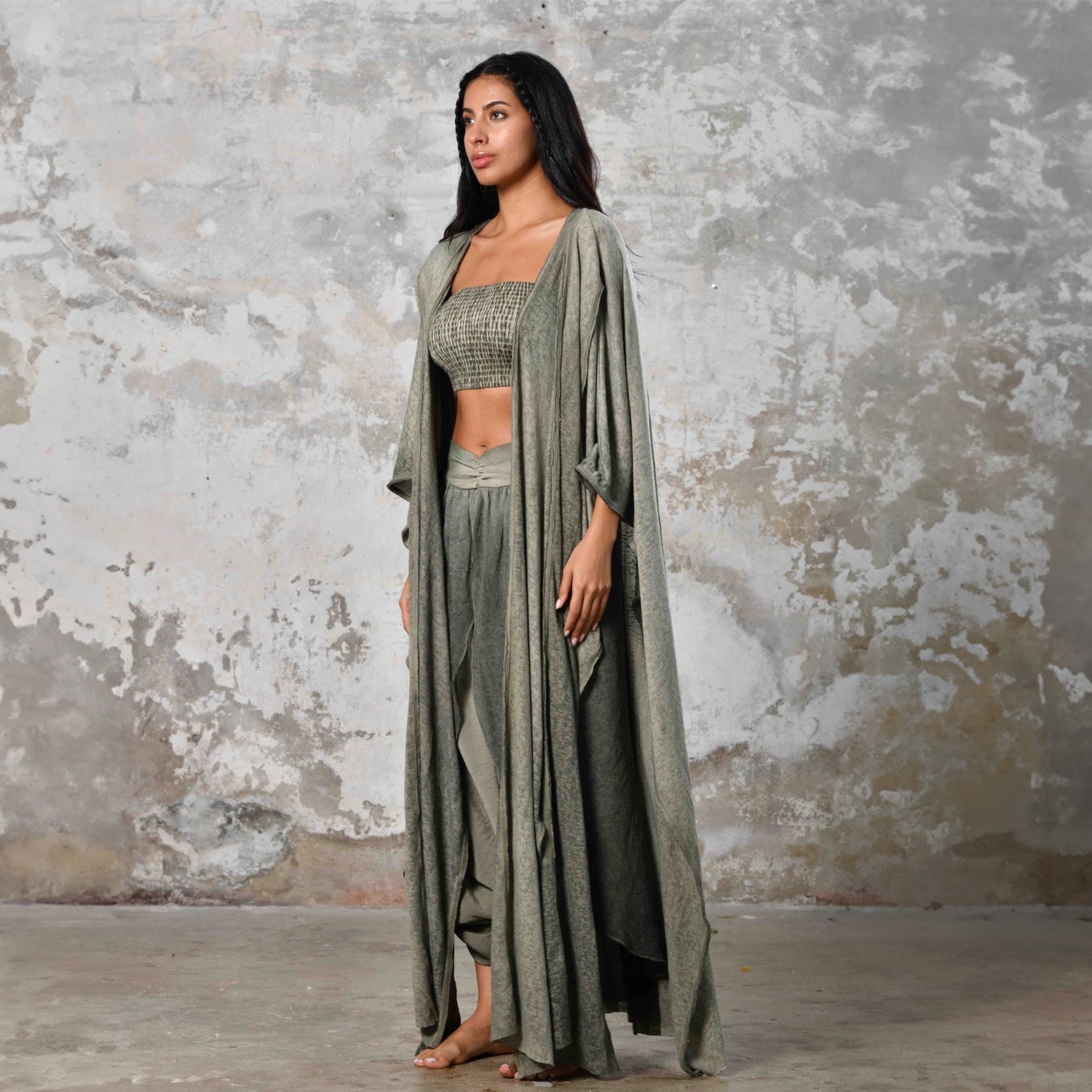 Sahmeran Kimono in Khaki Green