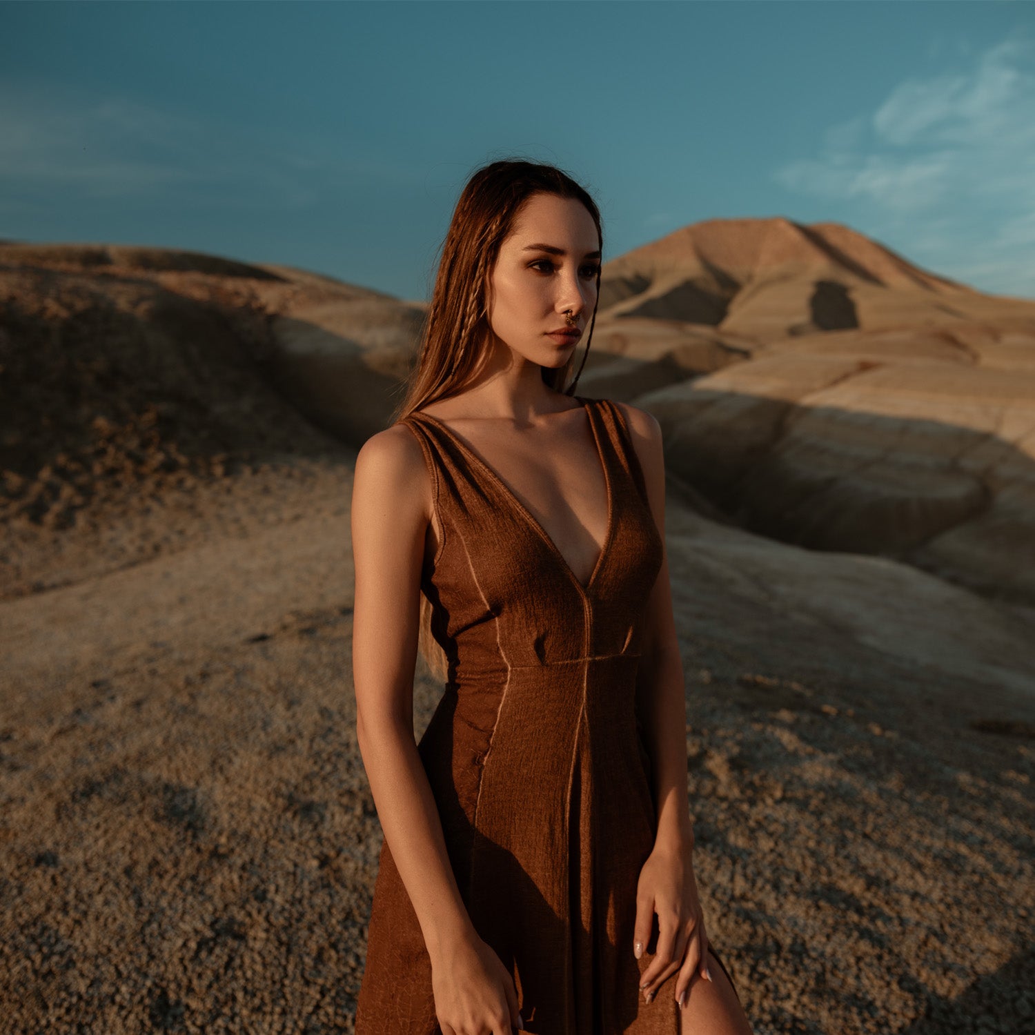 ZHE Dress in Desert Sand