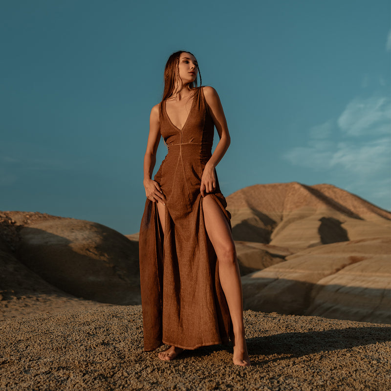 ZHE Dress in Desert Sand