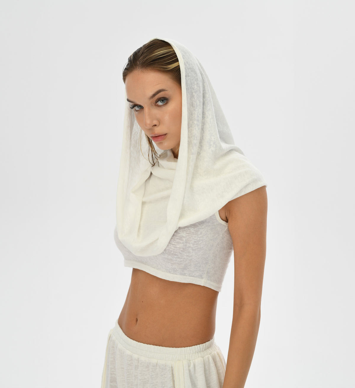 Hera Hooded Top in White