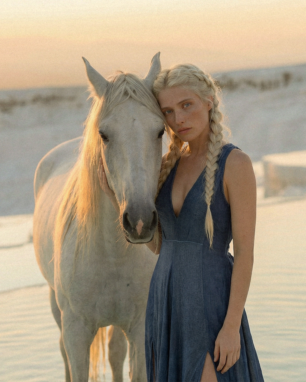 ZHE Dress in Dusty Blue