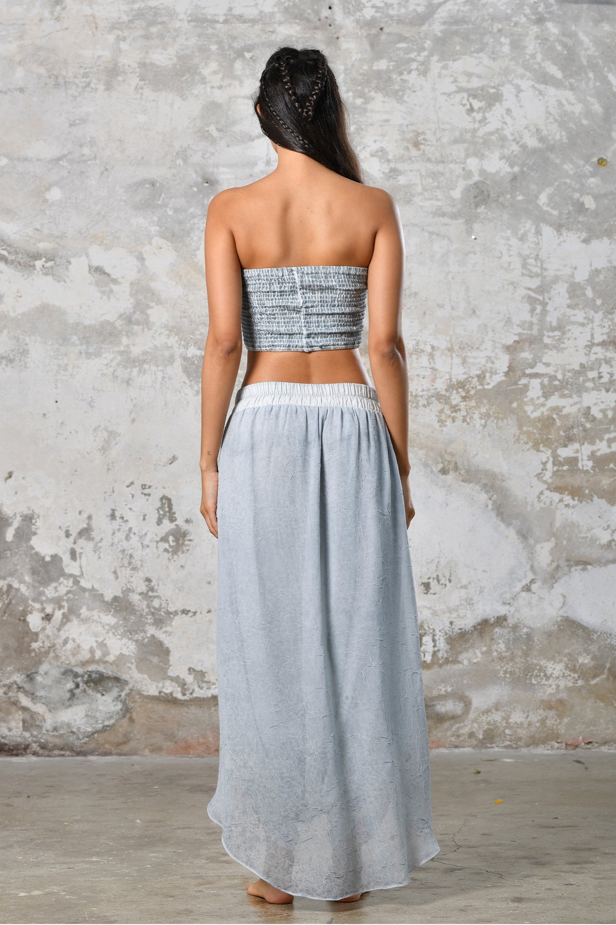 Step into timeless baby blue boho chic with our Boho high split skirt trousers. Crafted from organic materials, this sexy summer boho yoga pants , eco-conscious fashion for the modern goddess.