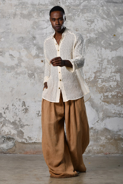 Hector Handwoven Cotton Shirt · Natural White