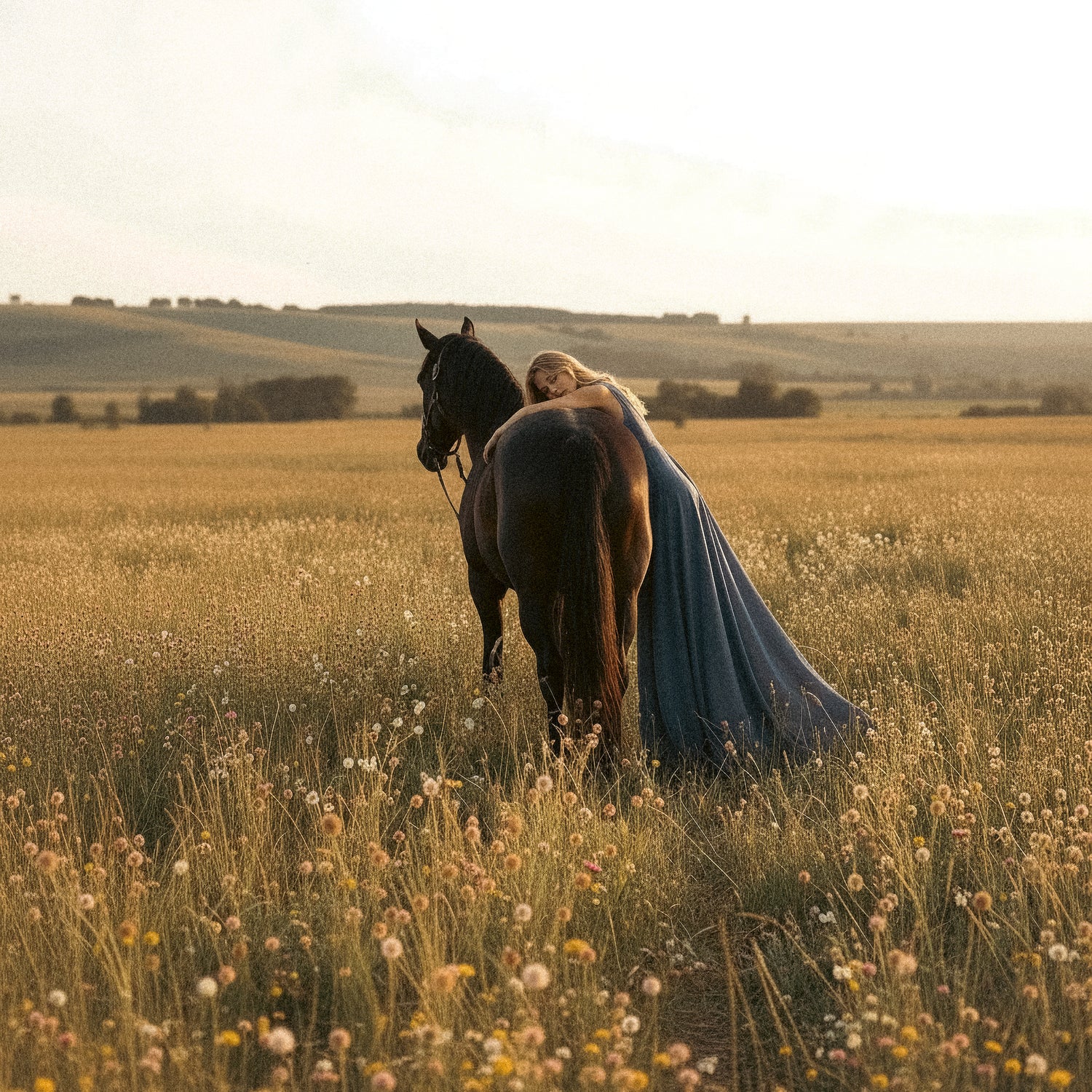 ZHE Dress in Dusty Blue