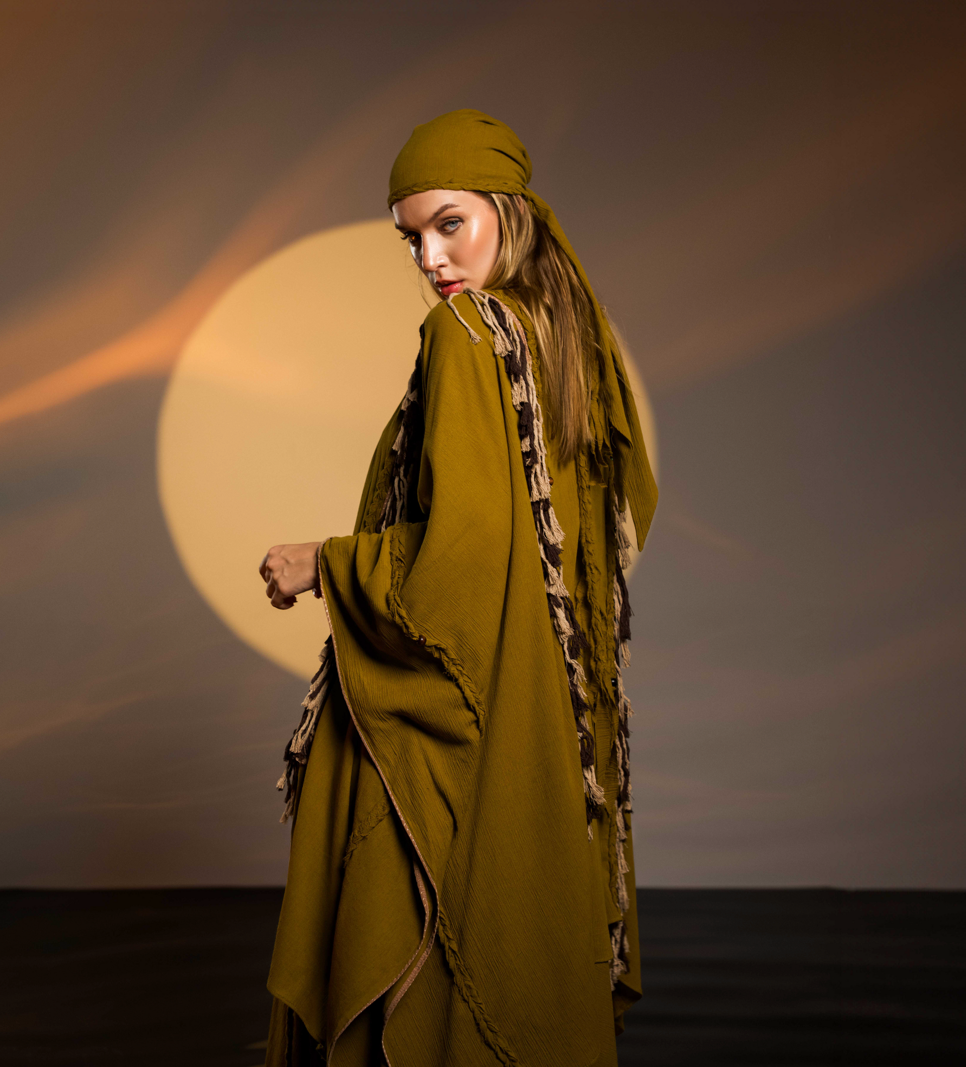 Sidra Cape Kimono in Cumin Brown – Zhenabia