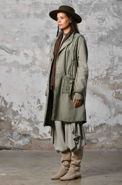 Zhenabia Boho Jacket: Elevate your style with this luxury boho-inspired, sustainable blend of cotton and linen. Functional design, versatile for all seasons, unisex sizing. Sage Green Jacket