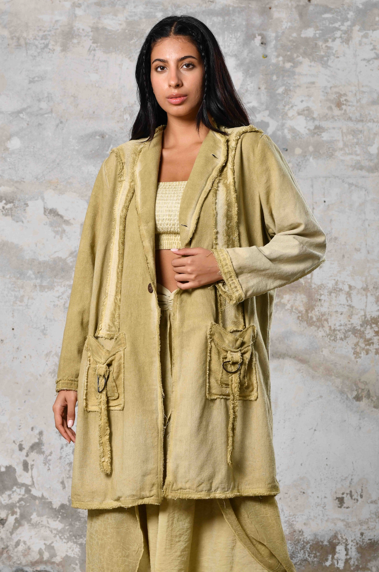 Linen Bohemian Elegant Natural Lemon Jacket • Boho High Quality Luxury Jacket • Earth Clothing Raw Linen Cozy Jacket • Boho Goddess Jacket