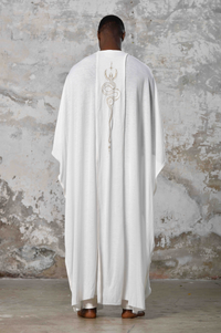 White Bohemian Kimono Designed for all genders, it effortlessly complements the entire collection, making it suitable for any occasion, be it ceremonial events or festivals. Elevate your style with ease with ethical fashion raw cotton burning man