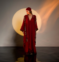 Sidra Cape Kimono in Red