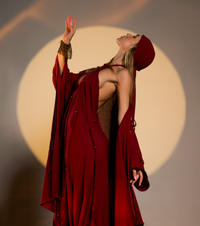 Sidra Cape Kimono in Red