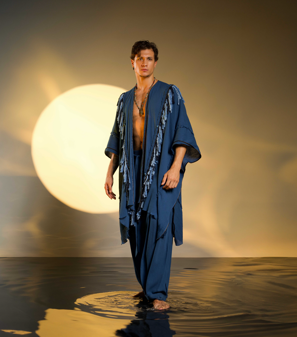 Sidra Cape Kimono in Navy Blue