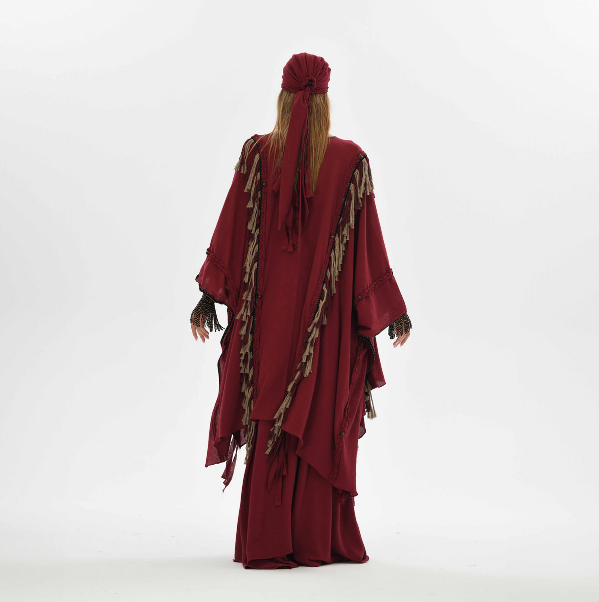 Sidra Cape Kimono in Red