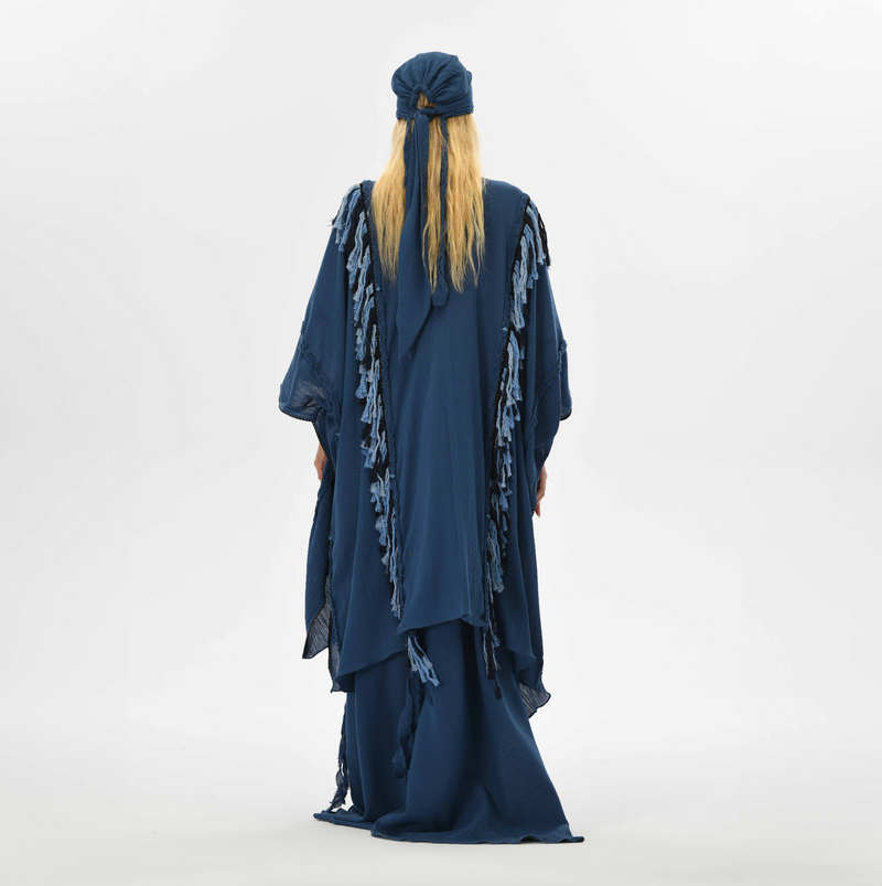 Sidra Cape Kimono in Navy Blue