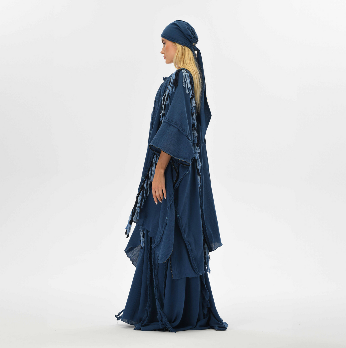 Sidra Cape Kimono in Navy Blue