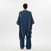 Sidra Cape Kimono in Navy Blue