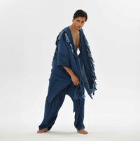 Sidra Cape Kimono in Navy Blue