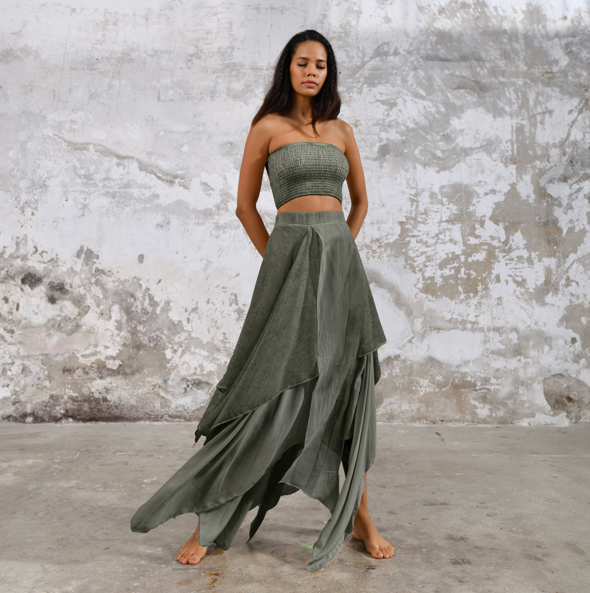 Bia Skirt in Khaki Green