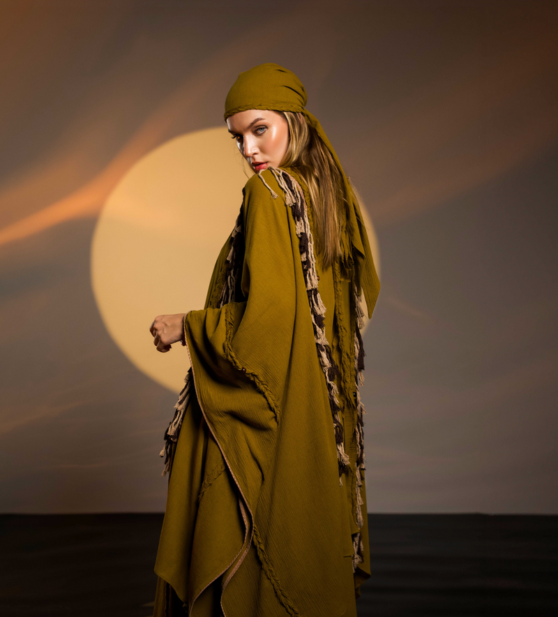 Sidra Cape Kimono in Cumin Brown