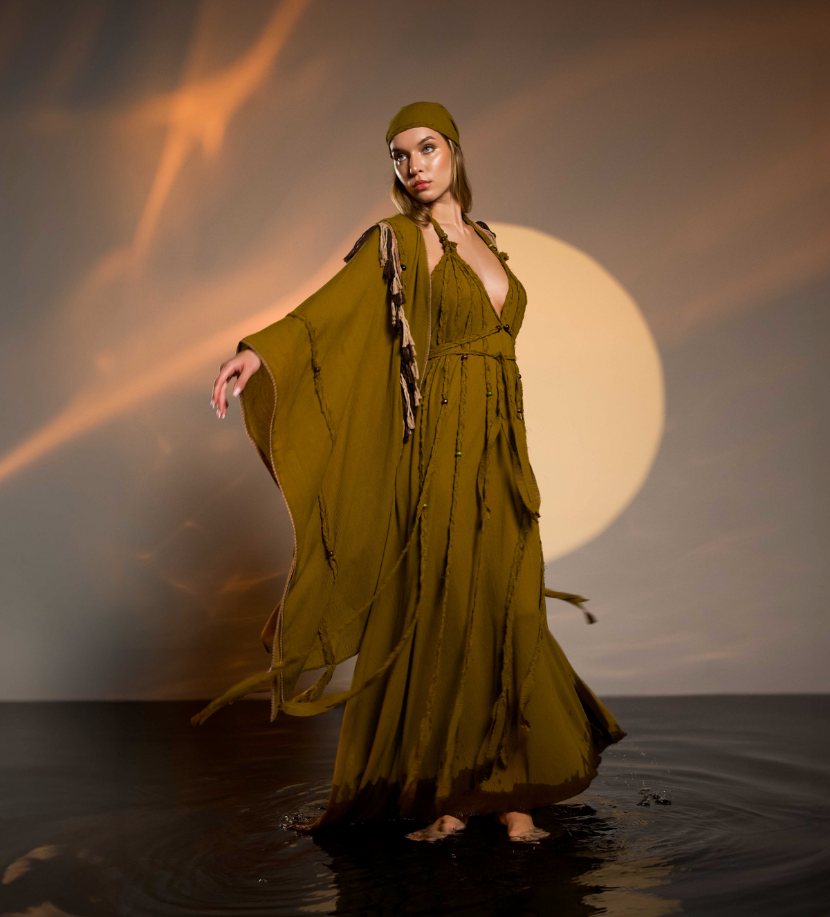 Sidra Cape Kimono in Cumin Brown