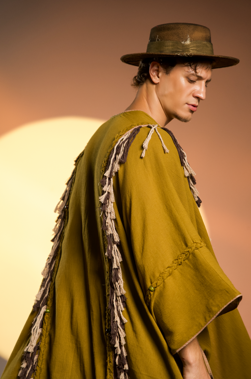 Sidra Cape Kimono in Cumin Brown