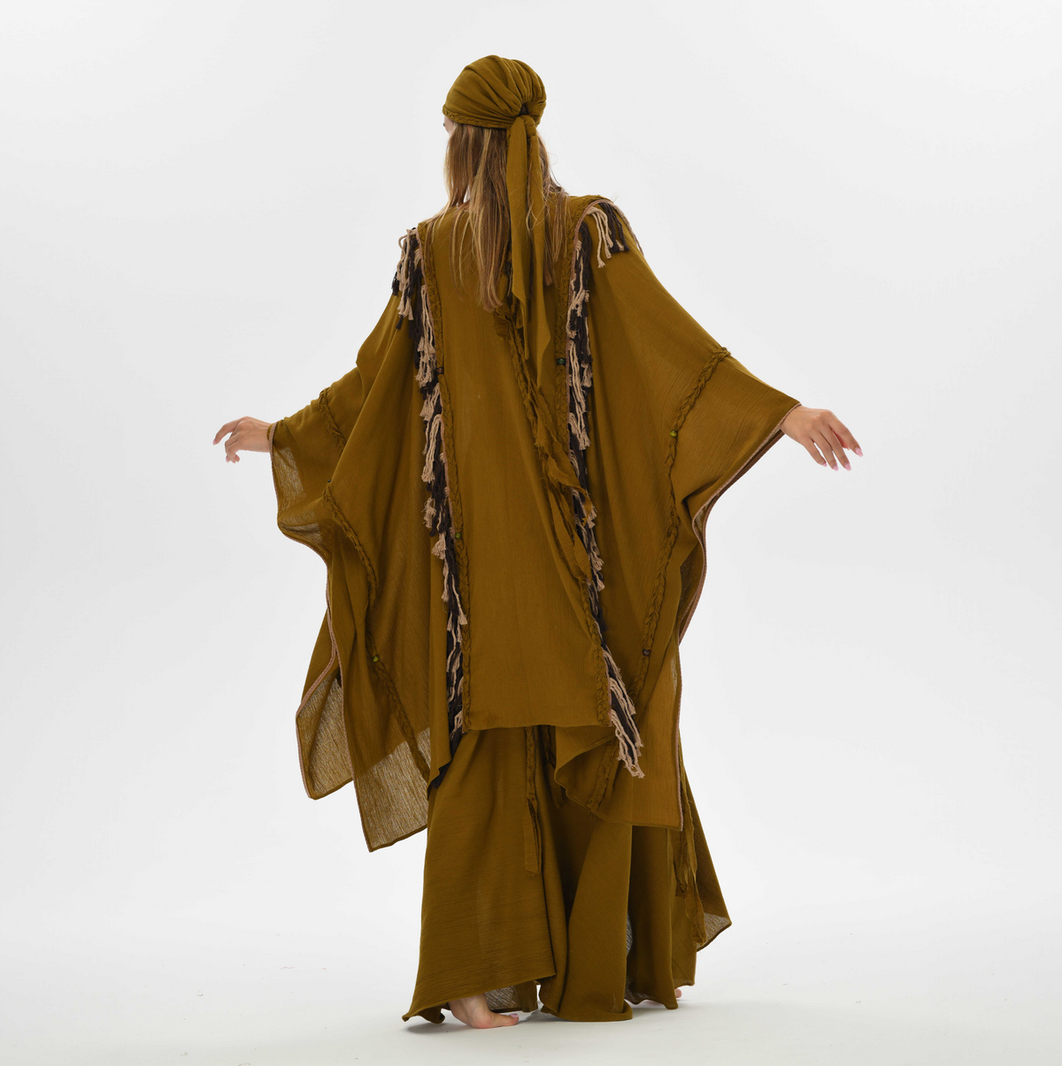 Sidra Cape Kimono in Cumin Brown