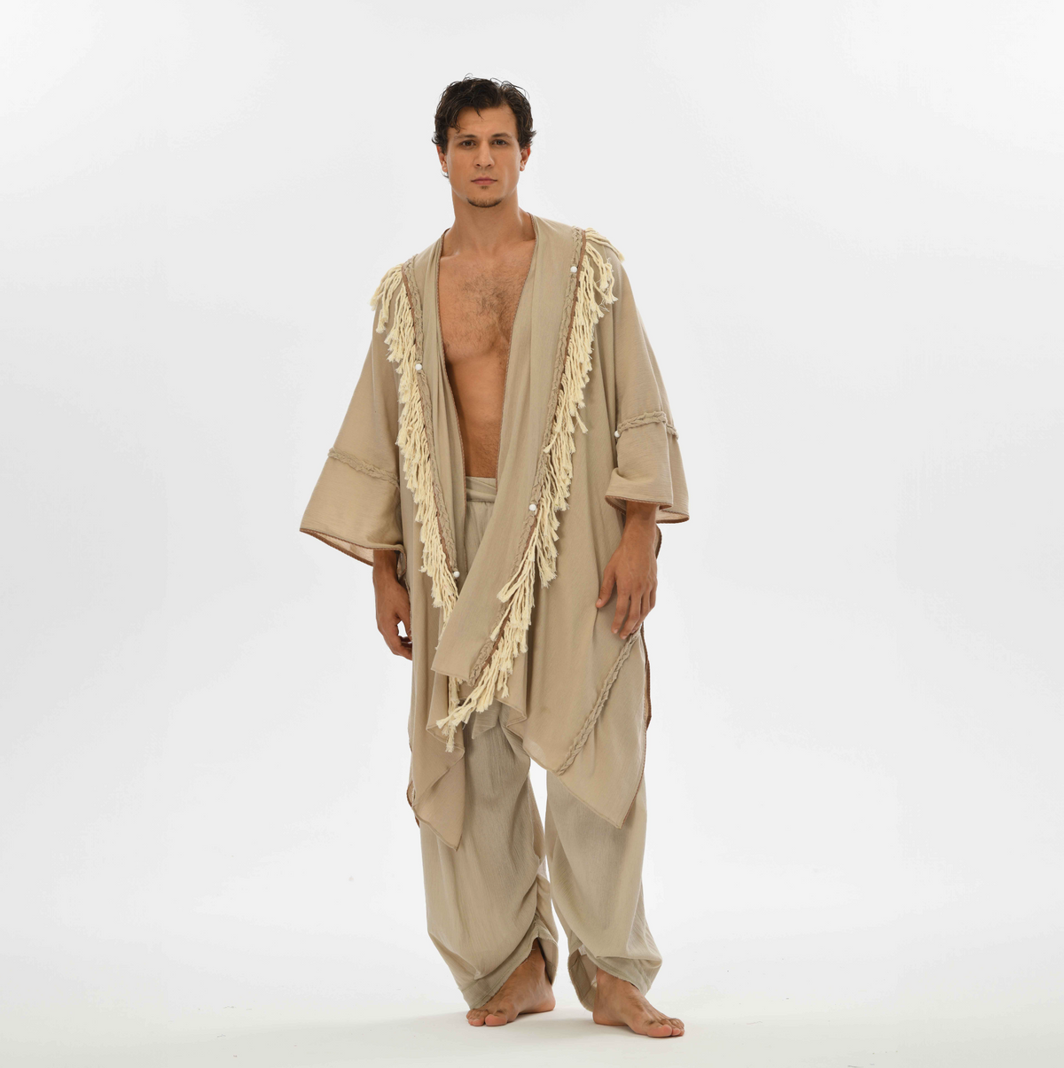 Sidra Cape Kimono in Beige