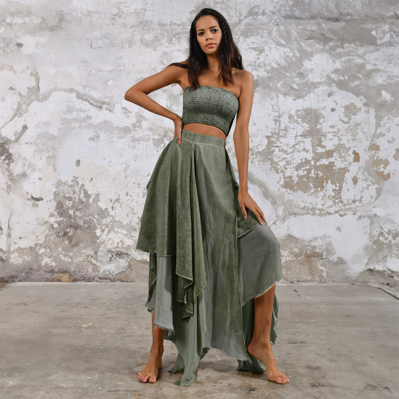 Bia Skirt in Khaki Green