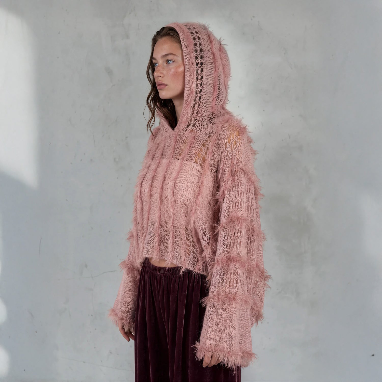 Cloud Mohair Jumper in Dusty Pink