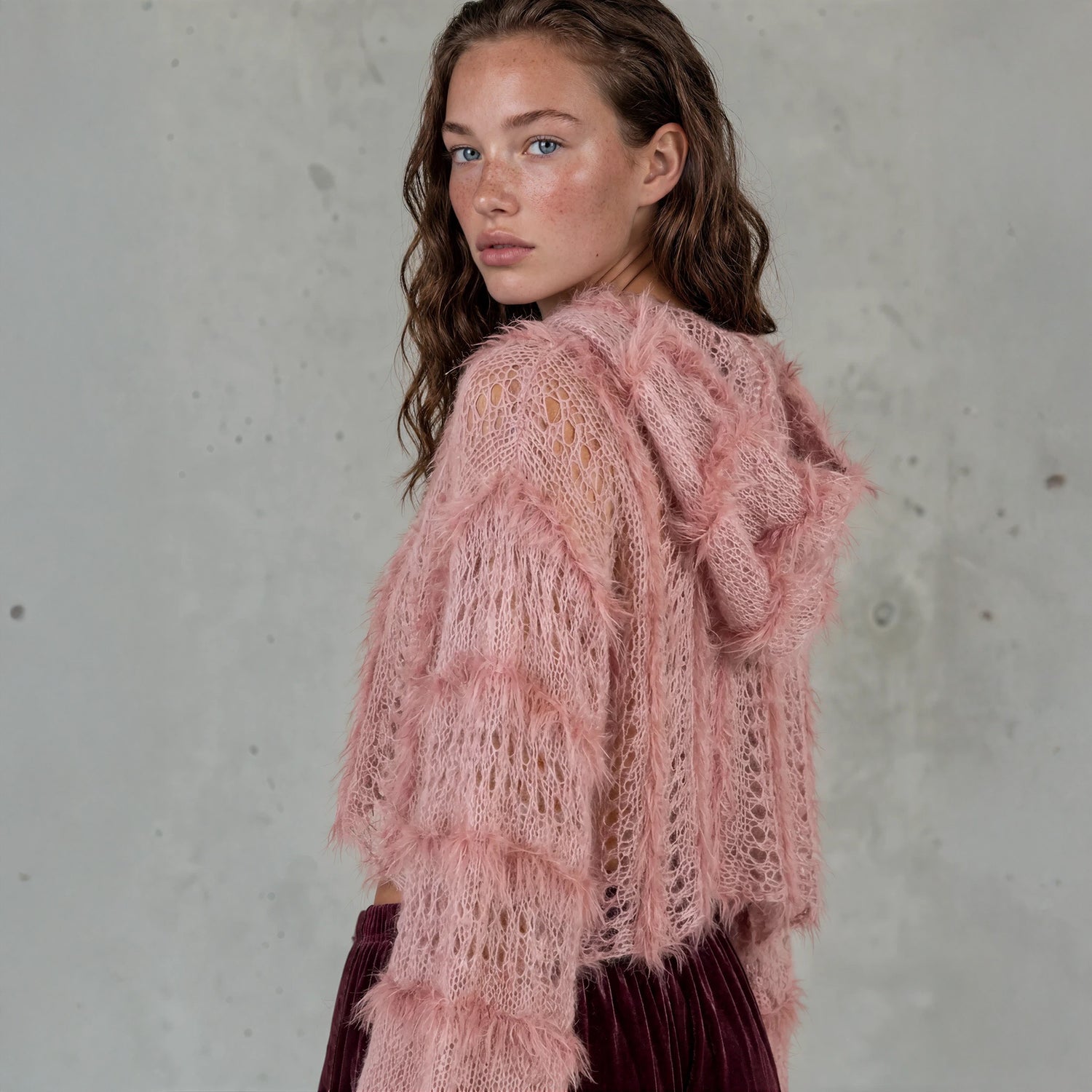 Cloud Mohair Jumper in Dusty Pink