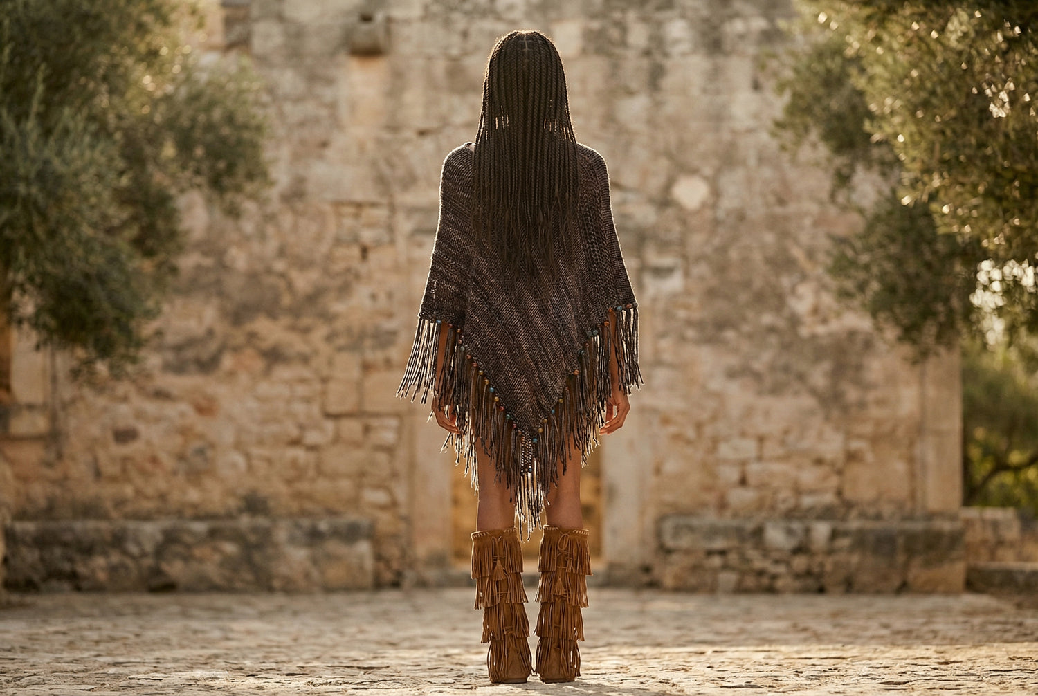 Root Poncho in Earth