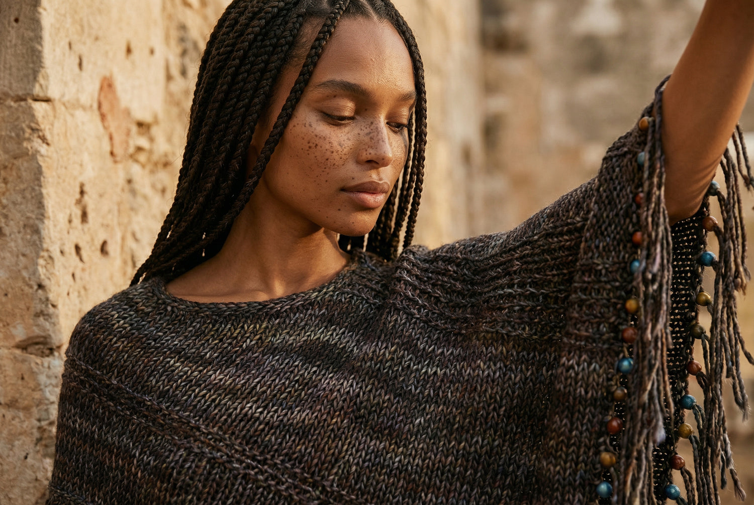 Root Poncho in Earth