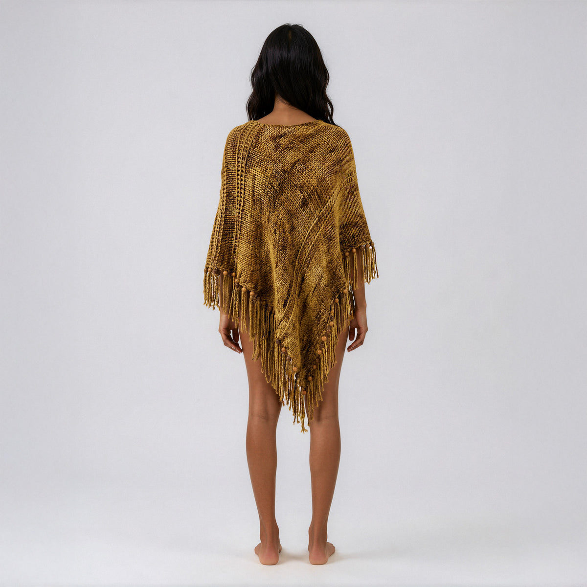 Root Poncho in Gold Brown