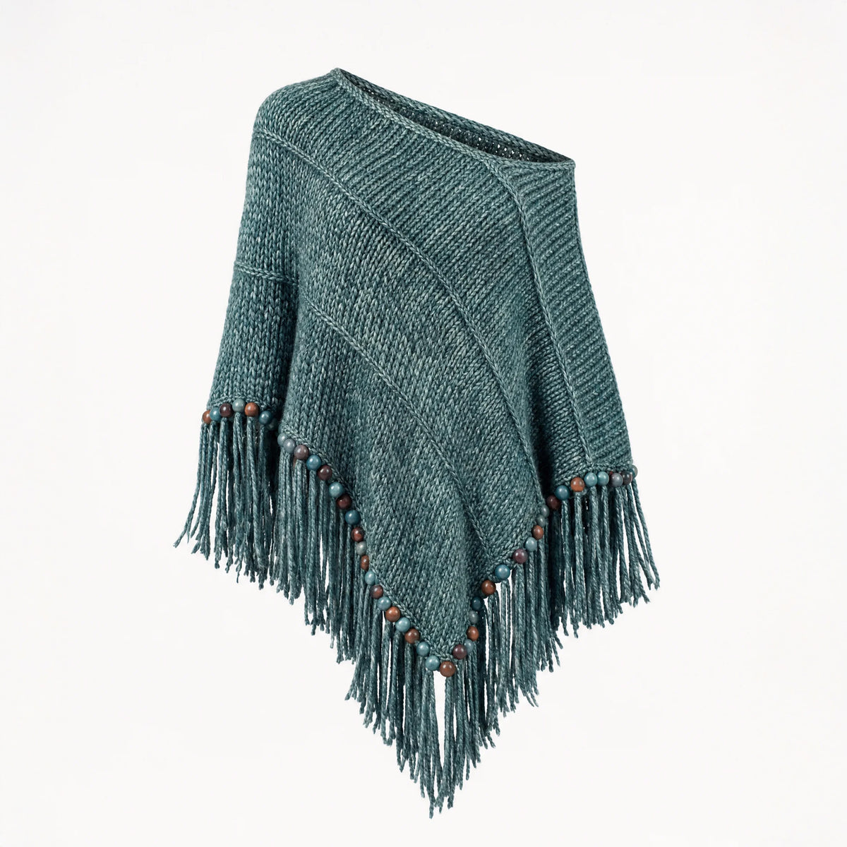 Root Poncho in Teal Blue