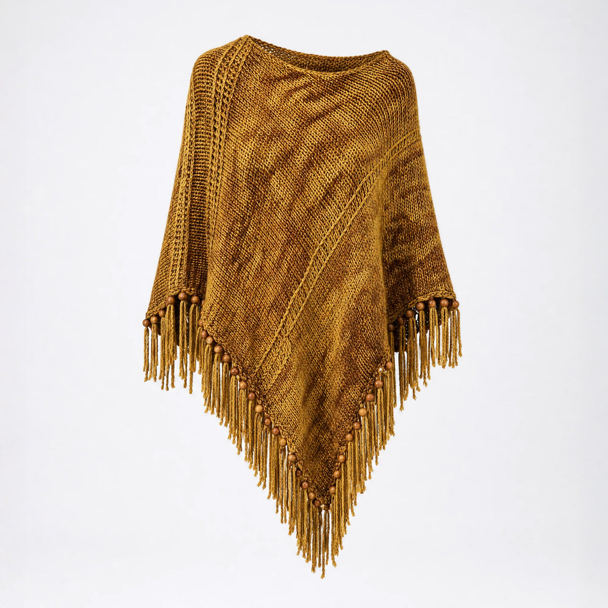 Root Poncho in Gold Brown
