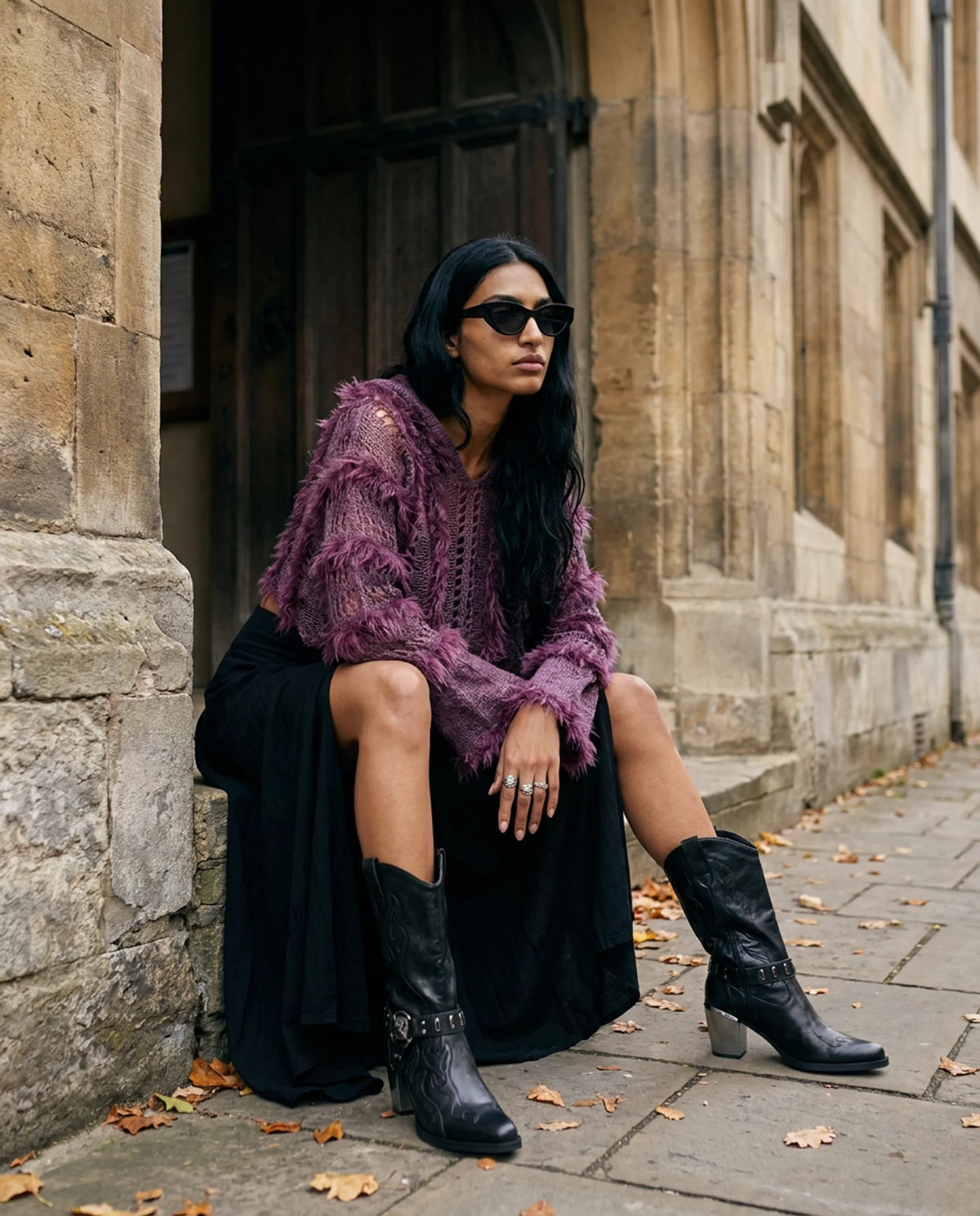 Cloud Hand-Knitted Mohair Jumper · Purple
